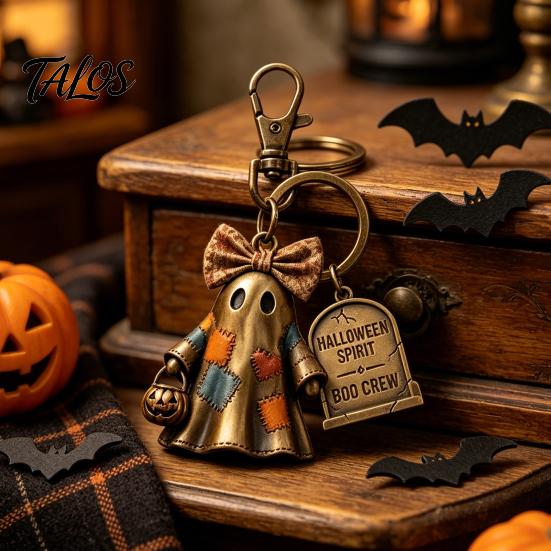 Festive Halloween Keyring 1/2Pcs Spirit Boo Crew Ghost Keychain, Spooky Accessory for Keys Seasonal Keychain Charm Bags Lanyards, Perfect Gift Lovers