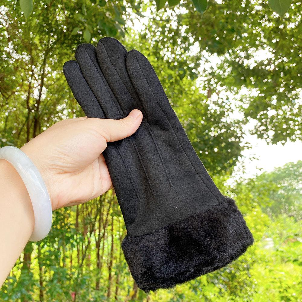 Новые женские осенне-зимние перчатки с сенсорным экраном, флисовые теплые замшевые перчатки для велоспорта, зимние утепленные перчатки от холода