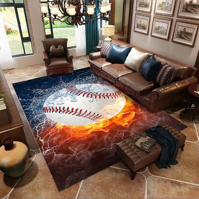 Modern Baseball Field Pattern Area Rugs Green Carpet Suitable for Living Room Kitchen Bedroom Laundry Room,Home Decorations
