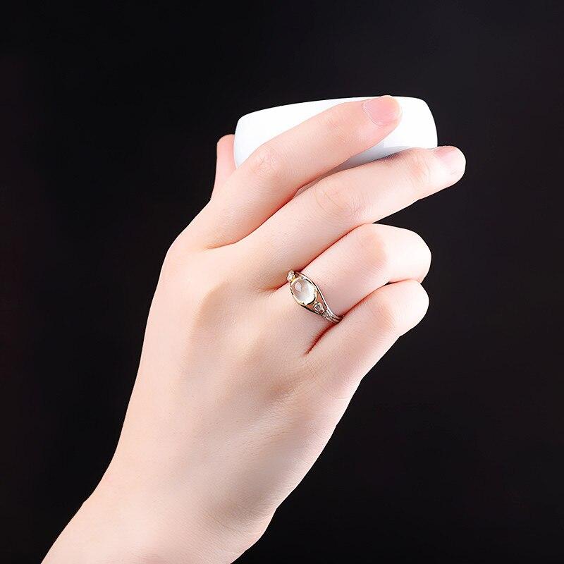 Производители напрямую модные ювелирные изделия из черного золота S925 из стерлингового серебра женские открытые кольца с виноградным камнем