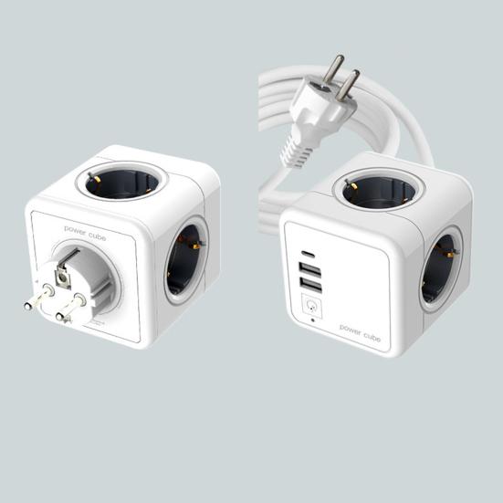 Compact Socket Cube 5 Sockets Wireless Power Strip with Child Safety Short Circuit Overcurrent Fault Current Protection Portable Socket Strip