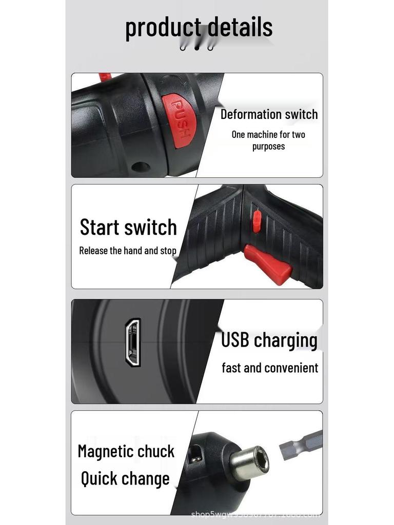 Rechargeable Mini Electric Screwdriver Set with Lithium Battery - Compact Household Drill and Power Tools for Screws