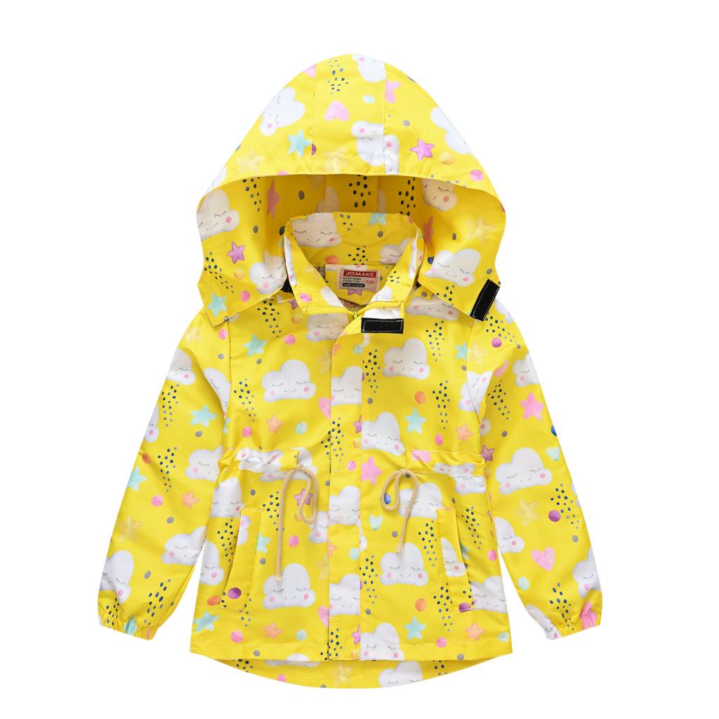 Повседневная модная ветровка для девочек, детская куртка с капюшоном и завязками, куртка, кардиган Yankee, топы