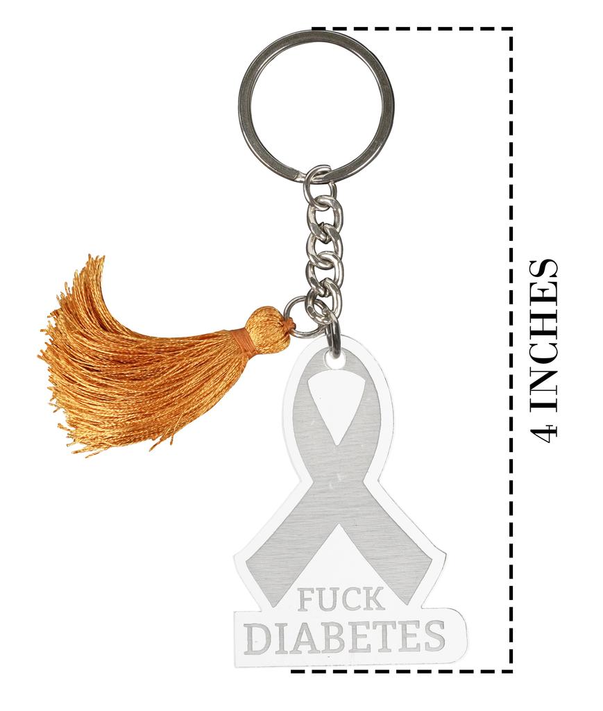 Inkdotpot Смешной брелок, Fcuk Diabetes Акриловый гравированный брелок, Смешная саркастическая новинка для взрослых