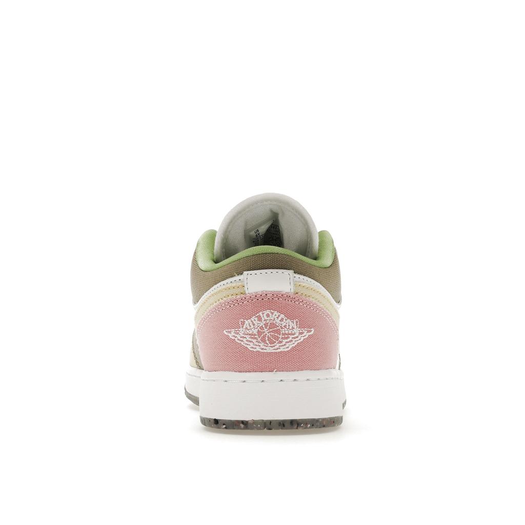 Детские кроссовки Air Jordan 1 Low SE GS Pastel Grind White Vivid-Green DJ0341-100