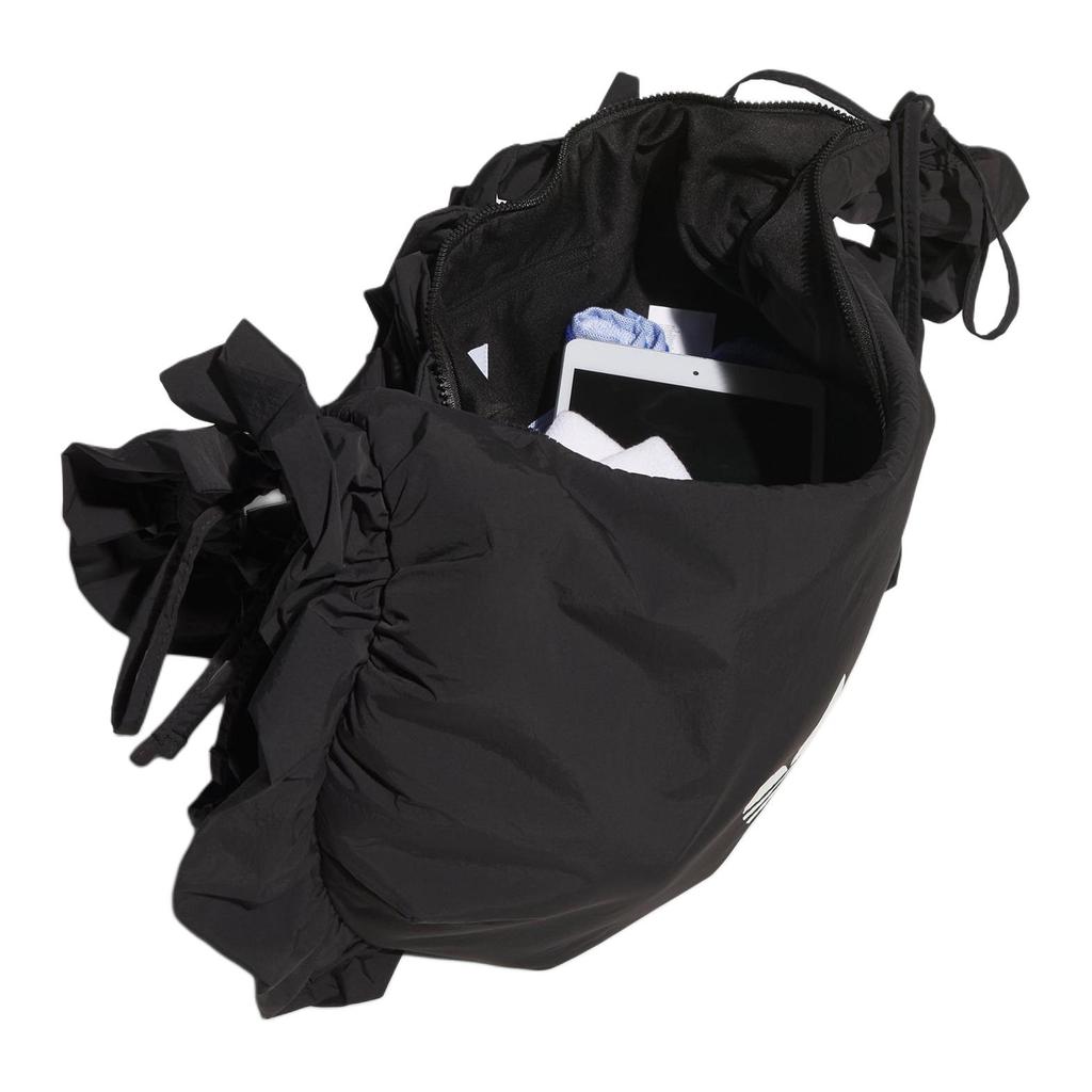 Adidas Originals Ruffle Fashion Large Ruffle Easy Carry Recycled Nylon Tote Bag Women Tote Bag Black IA8915