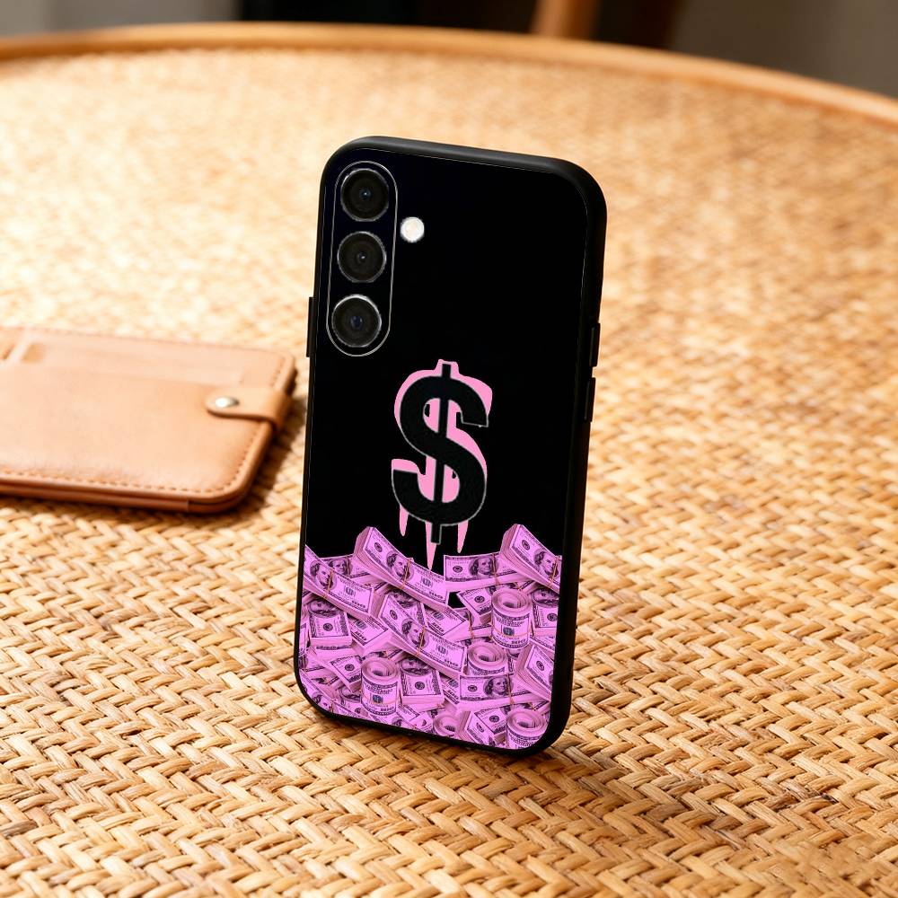 Чехол для телефона P-Pink D-Dollars Banknote для Samsung A73,72,71,A52,51,40,41,A22,A32,31,A13, Мягкий черный корпус