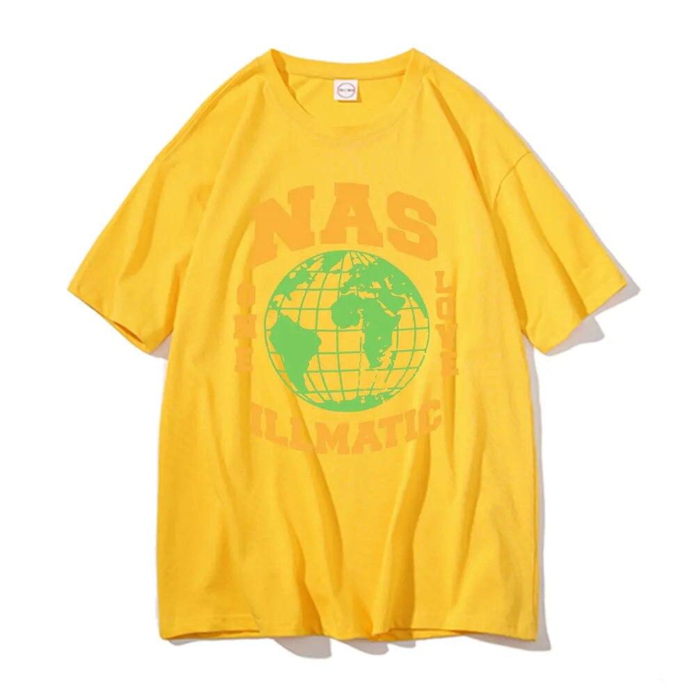 Rap Nas One Love Illmatic Hip Hop Vintage T-shirts Unisex Fashion Tshirt Unisex Women High Quality Casual Oversized Harajuku T Shirt