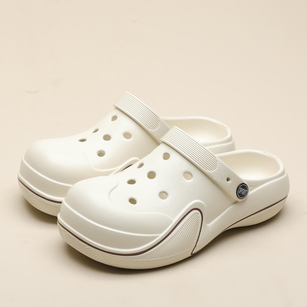 Пара обуви с отверстиями, новая летняя обувь, сандалии для пляжа у моря, уличные дышащие нескользящие шлепанцы с закрытым носком для женщин