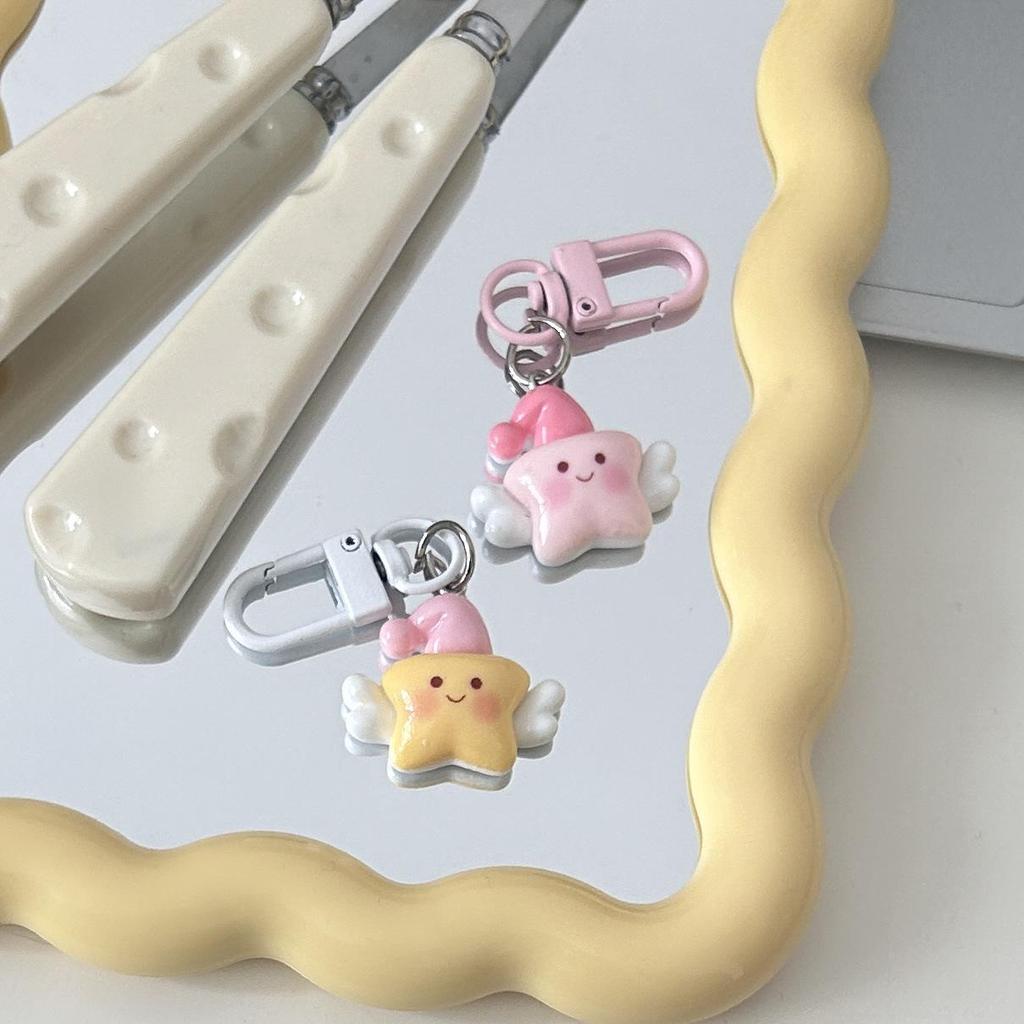 Брелок «Крылья ангела»: Милая мультяшная подвеска в виде пятиконечной звезды - Идеально подходит для лучших друзей или пар