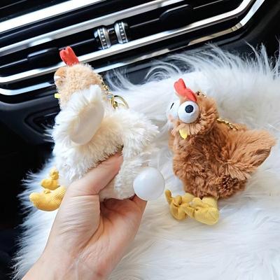12 см Милая кукла-цыпленок Подвеска для рюкзака Брелок Декомпрессионный Петух, несущий яйца Украшение для детского рюкзака Подарок на день рождения