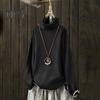 Women Top Stylish Pile Collar Solid Color T Shirts Soft Comfortable Long Sleeve Pullover for Autumn Winter