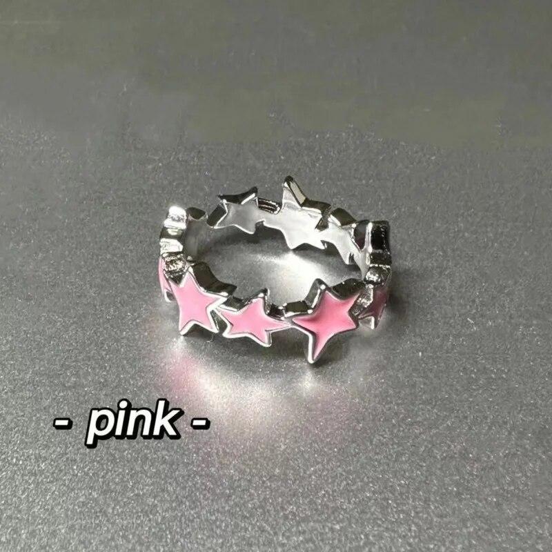 Новые изысканные открытые кольца с геометрической звездой для женщин, милые кольца с цирконом Y2K для девочек, модные вечерние украшения для вечеринок, аксессуары для пальцев, подарок
