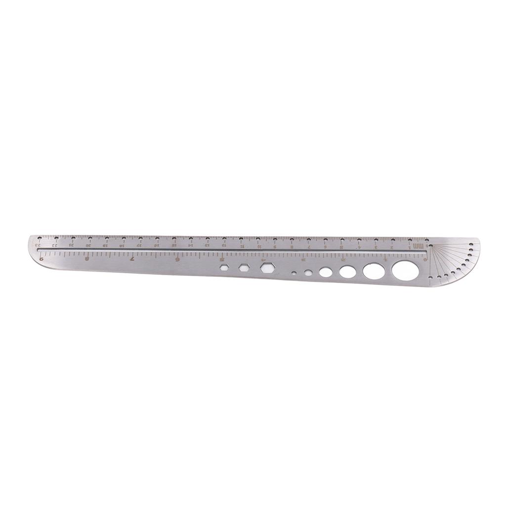 Stainless Steel Ruler Multifunctional Special Shaped Large Office Ruler with Scale Sewing Leather Measuring Tool