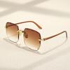 1 шт. Ретро Бескаркасные Окантованные Квадратные Модные Очки Женские Градиентные Очки Солнцезащитные Очки для Путешествий на Открытом Воздухе