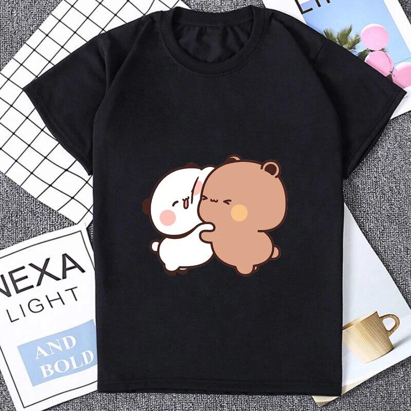 Kawaii аниме Bubu Dudu с принтом и графикой, модная одежда для пар, повседневная хипстерская футболка унисекс, уличная женская футболка в стиле Харадзюку