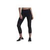 Nike Solid Color Logo Print Mid Waist Mesh Capris Women Bottoms Black 889652-010