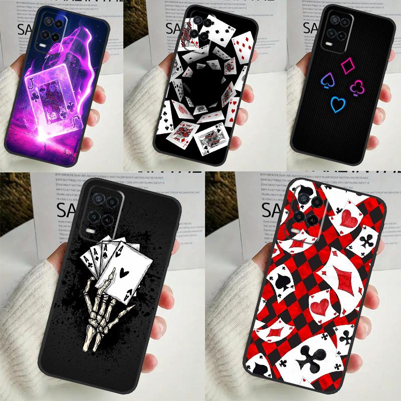 Poker Playing Card Case For OPPO A54 A74 A94 A98 A78 A79 A16 A76 A96 A5 A9 A17 A77 A15 A52 A72 A53 A57S Cover