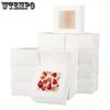 18pcs White Bakery Boxes with Clear Windows Gift Packing Box Pastry Boxes for Chocolate Strawberries Macarons Cupcakes Goodies Donuts