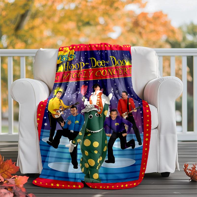 The Wiggles Flannel Blanket Soft Warm All-Season Throw, Design for Camping, Car Travel, Hiking Sofa, Bed, Office Perfect Gift for Parties