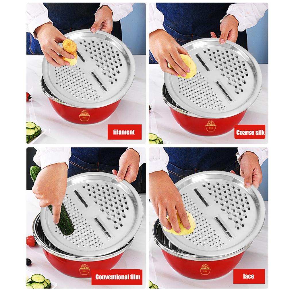 Multifunctional Stainless Steel Basin Set Kitchen Strainer Kitchen Cooking Colander Set Suitable for Efficient Cooking