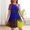 Girl Summer Dress Sleeveless Printed Color Casual Dress
