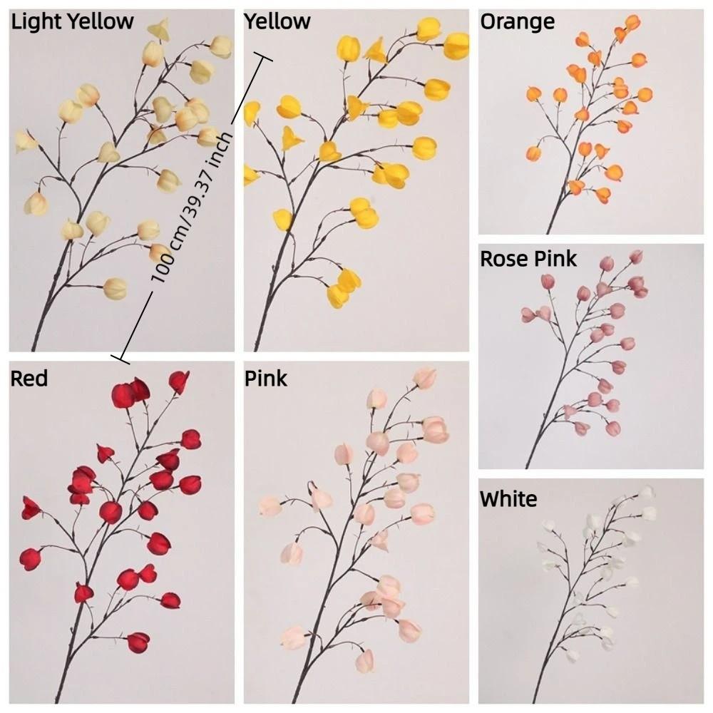 Long Branches Artificial Lantern Fruits Plastic Realistic Lantern Flower Branch Handmade Fake Flower Bouquets Photo Props