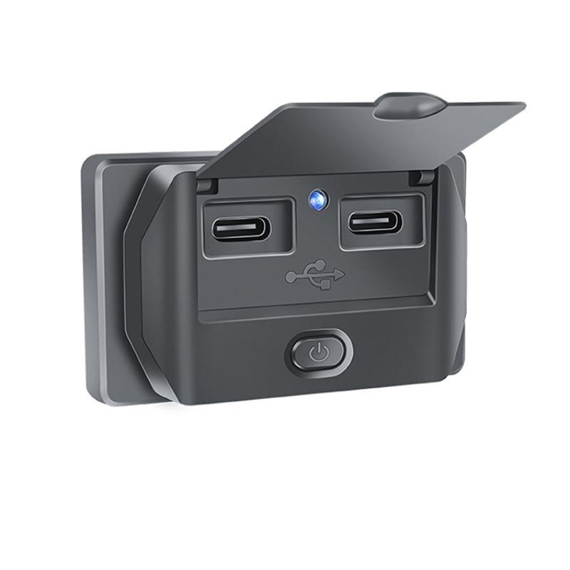 Быстрая зарядка QC3.0 PD, два порта USB, автомобильное зарядное устройство, водонепроницаемый адаптер с пылезащитным чехлом, переключатель для морского мотоцикла 12 В/24 В