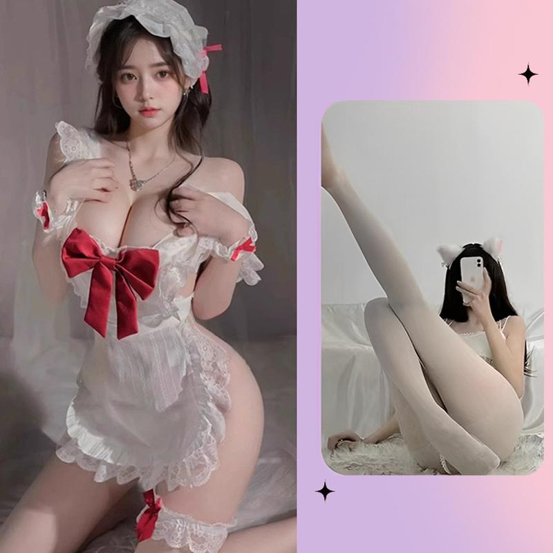 Милый Сексуальный Бант Горничная С Открытой Спиной Фартук Сексуальное Белье Чистое Желание Обнаженные Ягодицы Униформа Костюм