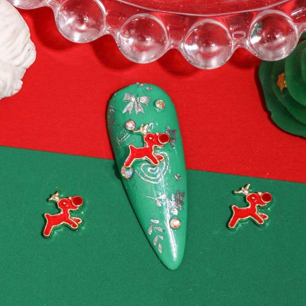 10 шт./компл. Рождественская елка, рождественские стразы для ногтей, рождественские аксессуары для ногтей, маникюрный салон