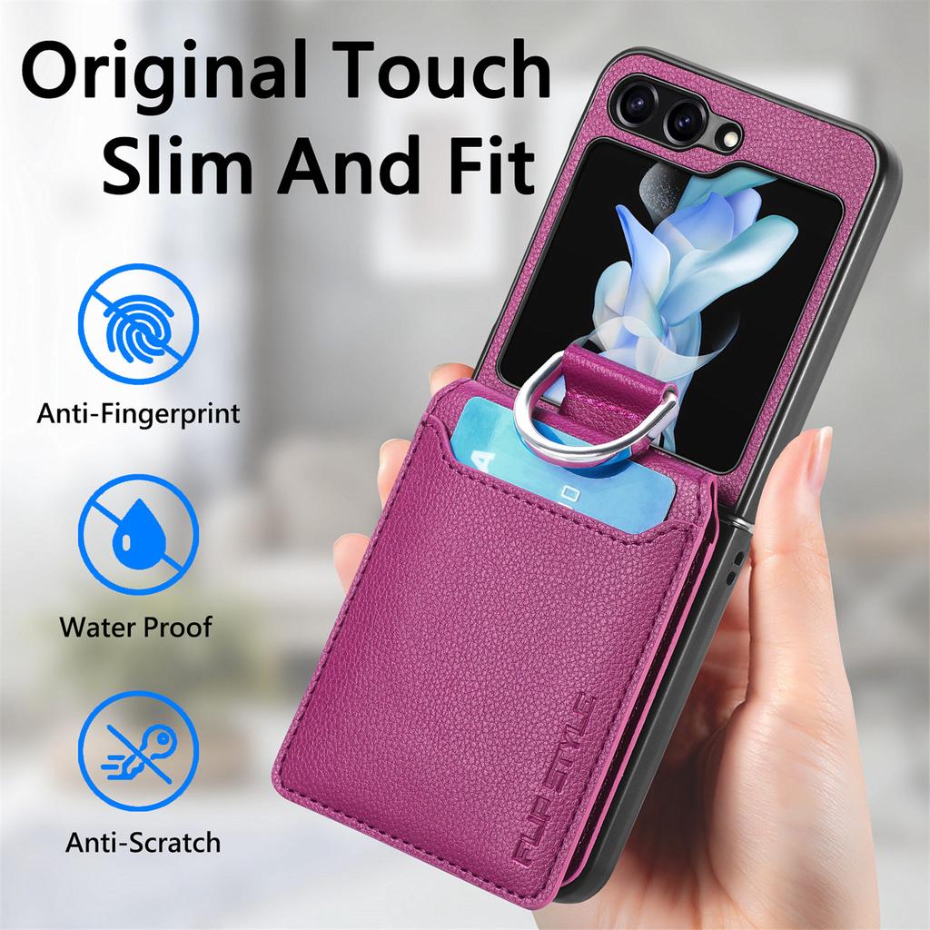 Чехол-кошелек с защитой от царапин для Samsung Z Flip 5 для Samsung Galaxy Z Flip 5 Flip5 Zflip5, чехол для мобильного телефона с гнездом для карты