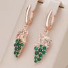 Emerald Green Zircon Grape Dangle Long Earrings Trendy Gold Color Party Jewelry Women's Earrings