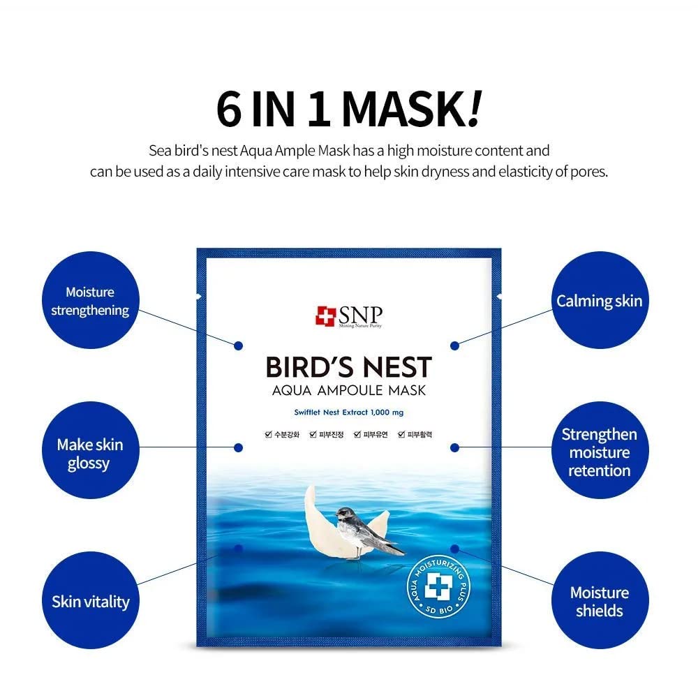 SNP Bird's Nest Aqua Ampoule Mask 25ml*10ea