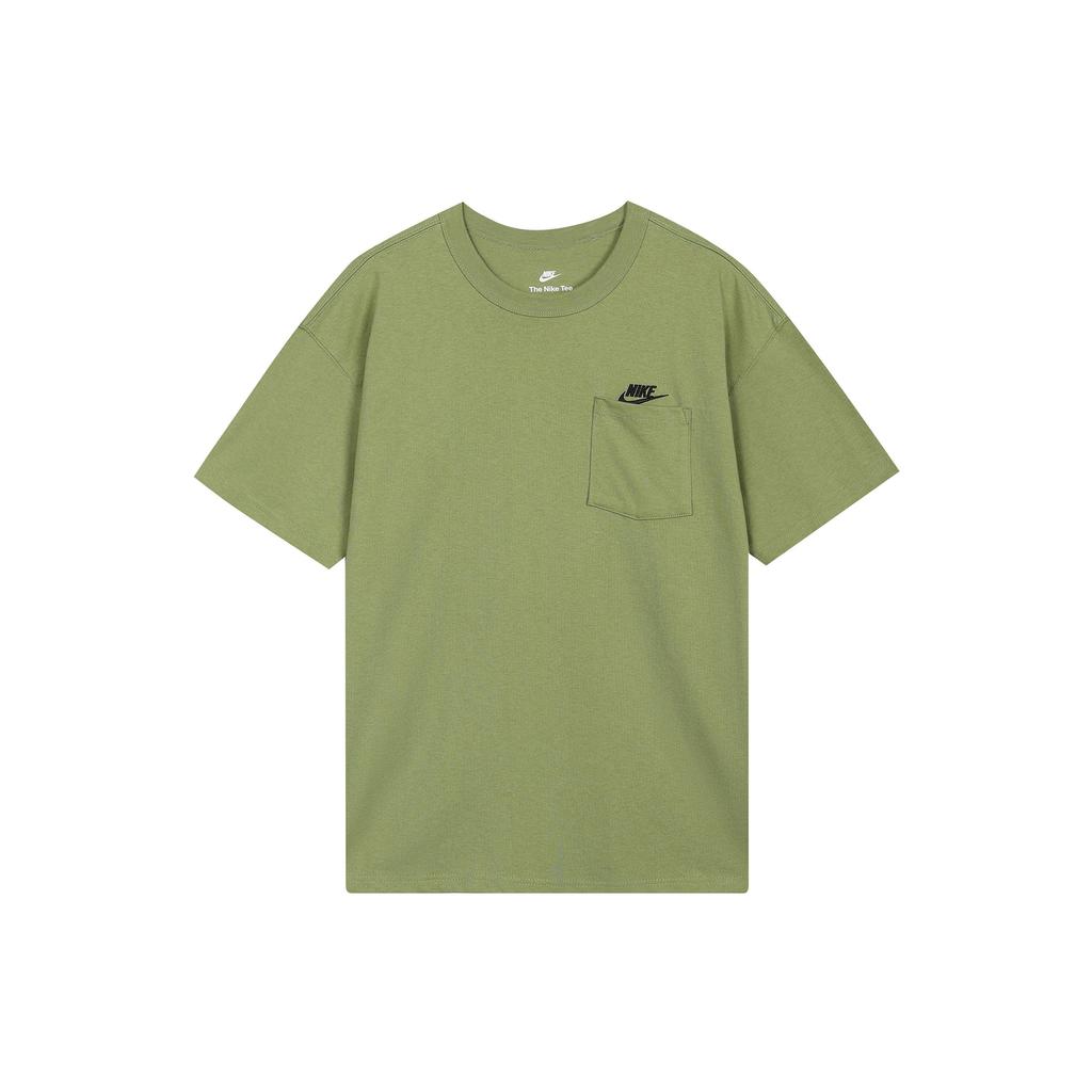 Nike Solid Color Pocket Crew Neck Loose Short Sleeve T-Shirt Men Tops Green DQ9296-334