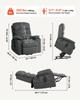 Power Lift Recliner Chair, Dual Motor, Medium Electric Lift Chair with Heat and Massage for Elderly, Infinite Position Adjustment, Chenille Fabric,