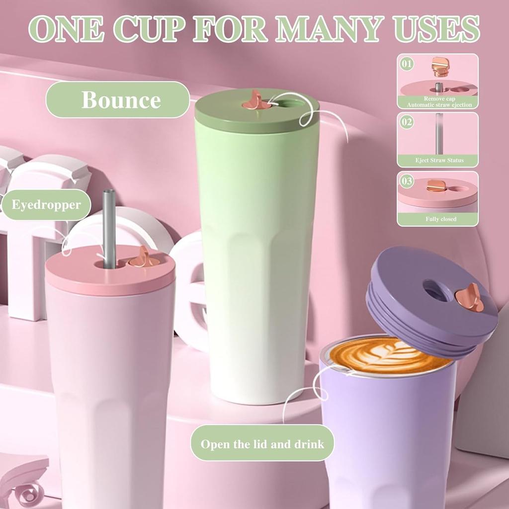 Кофейная чашка на 700 мл с соломенной кофейной чашкой с герметичной крышкой, двухслойная термос из нержавеющей стали для горячих и холодных напитков