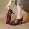 French Deep Mouth Single Shoes Women's 2025 Autumn and Winter New Fine Heel Soft Leather with Skirt Temperament Versatile Fashion High Heels