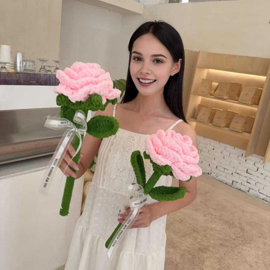 Большой вязаный крючком цветок Ручная работа Вязаный крючком букет из роз/подсолнухов Искусственный вязаный цветок Подарок на день рождения, годовщину для матери, жены, подруги