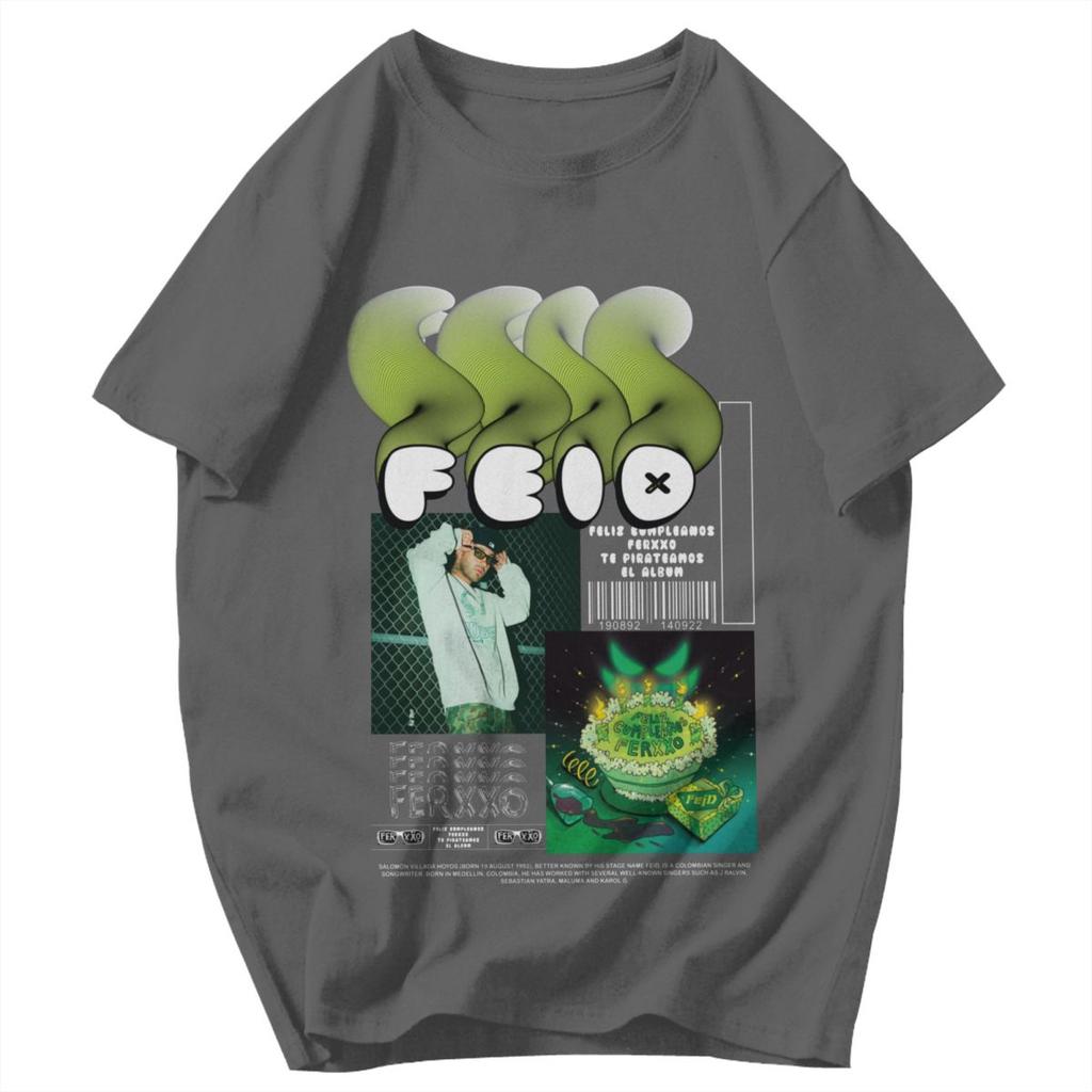 Мужская футболка Ferxxocalipsis Tour 2025 Feid Ferxxo Винтажная Хлопок Y2K Графическая С круглым вырезом Унисекс Одежда Футболки