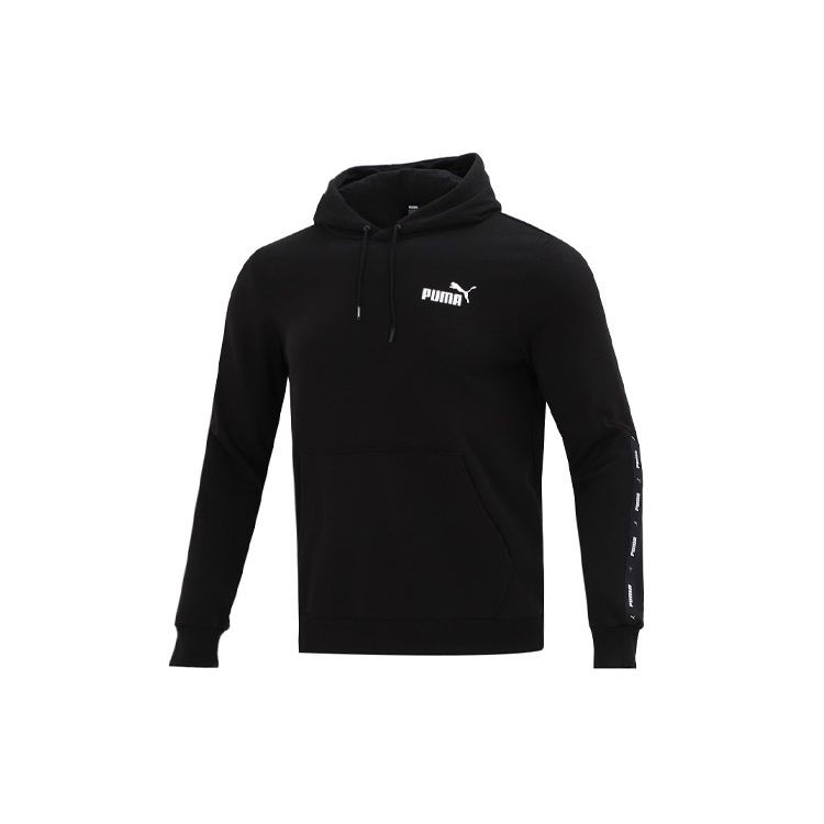 Puma Logo Hoodie Pullover Sweatshirt Men Tops Black 849590-01