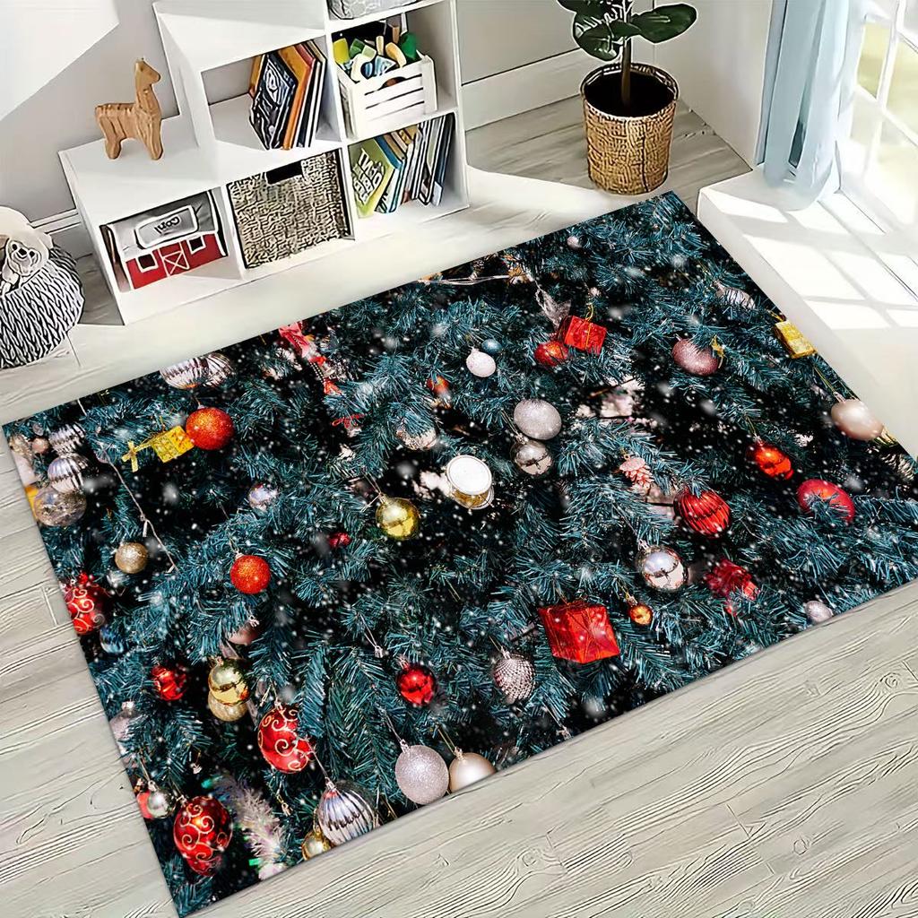 С Новым годом, Веселого Рождества, Елка, Дед Мороз, Мультяшный, Подарок, Ковер, Коврик для спальни, гостиной, дивана, дома, Придверный коврик, Декор, Нескользящий