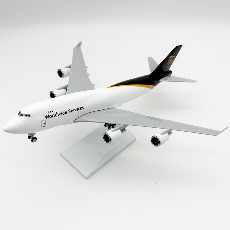 B747 30cm Diecast Resin 747 UPS Airways Aircraft Model Miniature Plane Wheels & Base Aviation Enthusiasts Airplane