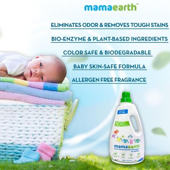 Mamaearth Жидкое средство для стирки детского белья на растительной основе с биоферментами и экстрактами нима, 1 л