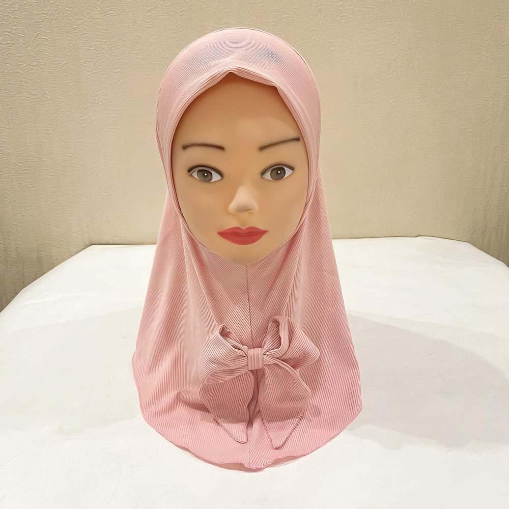 Pre-Stitched Design Kids Instant Hijab Breathable Ethnic Style Turban Traveling Abroad Essentials