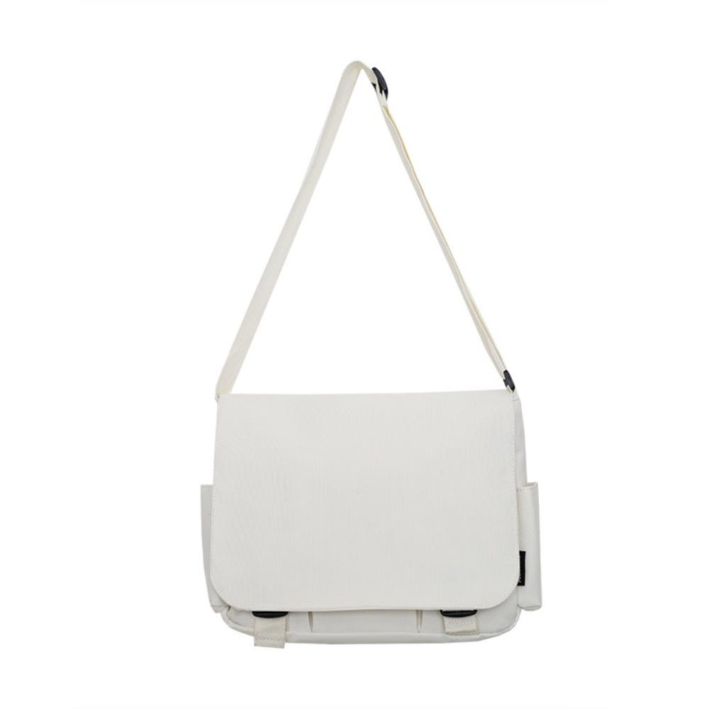 Large Capcity Messenger Bag Black Simple Shoulder Bag Crossbody Bags Solid Nylon Bag Sport