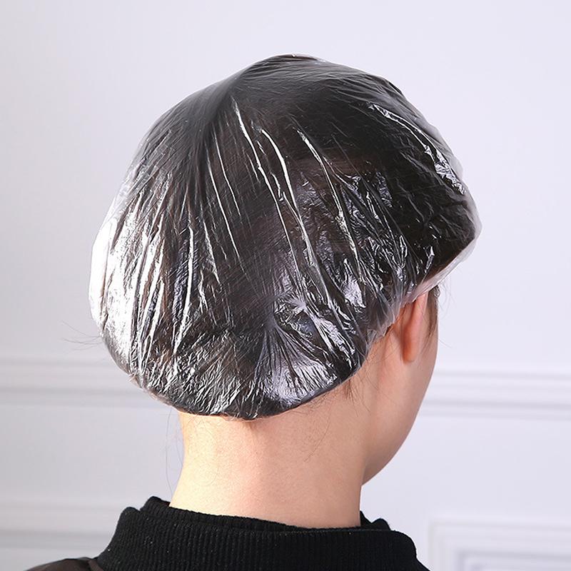 100Pcs/Set Disposable Shower Cap Plastic Waterproof Headgear Hotel Hair Dye