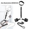 Бондаж Секс Набор Ограничений Ограничения от Шеи до Запястий Кожаные Ремни Плетка СМ Бондаж Шлейка Секс Игры Игрушки для Взрослых