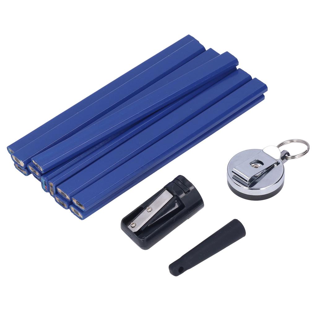 Набор 7-дюймовых плотницких карандашей с точилкой, плоский восьмиугольный карандаш для работы по дереву, карандаш для маркировки по дереву