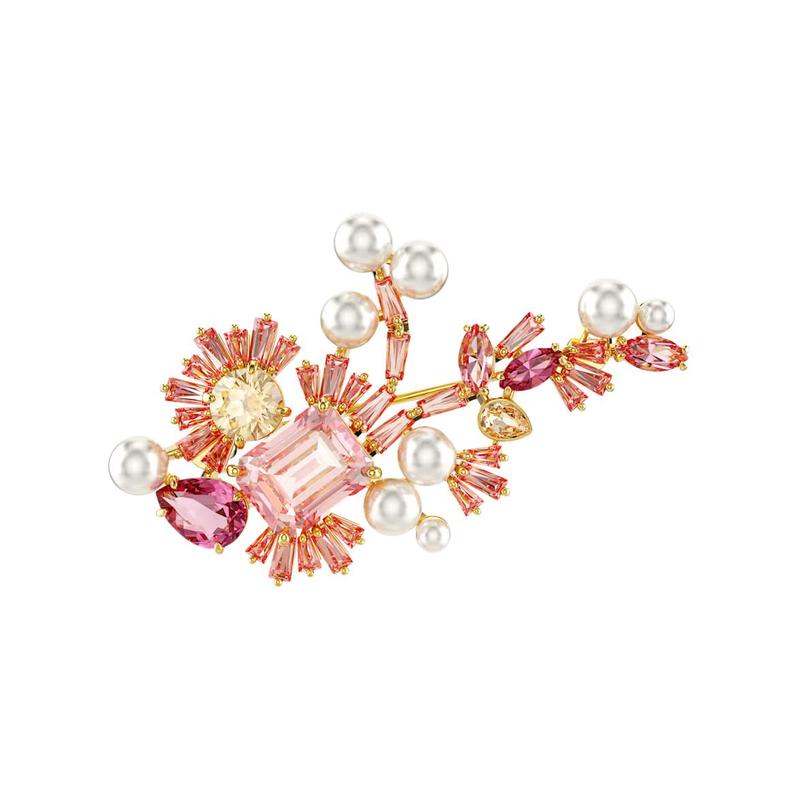 Swarovski Cherry Blossom Shape Brooch Women's Pink 5688478