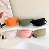 Fashion Crossbody Chest Bag Canvas Casual Bag Women's New Trendy Casual Sports Niche Fashionable Solid Color Waist Bag